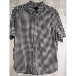 MEN’S WOLVERINE SHIRT XL TG PLAID Grey & White Short Sleeve Shirt Casual, Pocket
